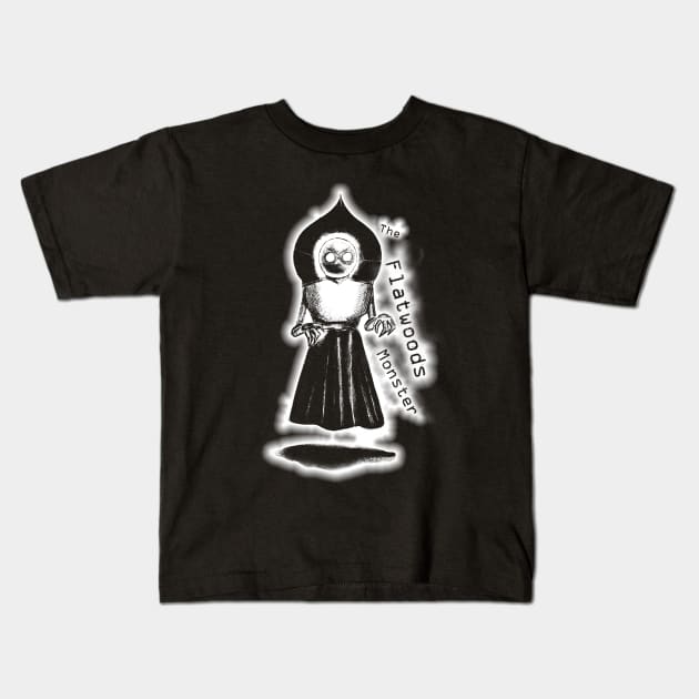 Flatwoods Monster White Glow #4 Kids T-Shirt by AWSchmit